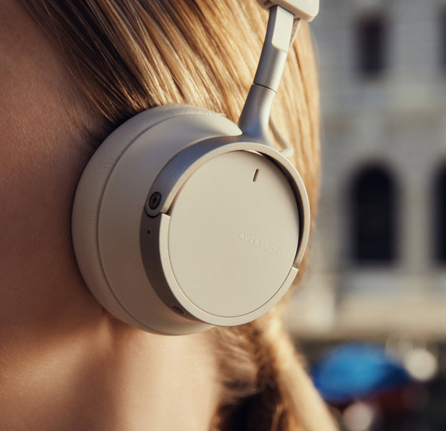 AVENTHO 100 Noise Cancellation Headphones. Cream