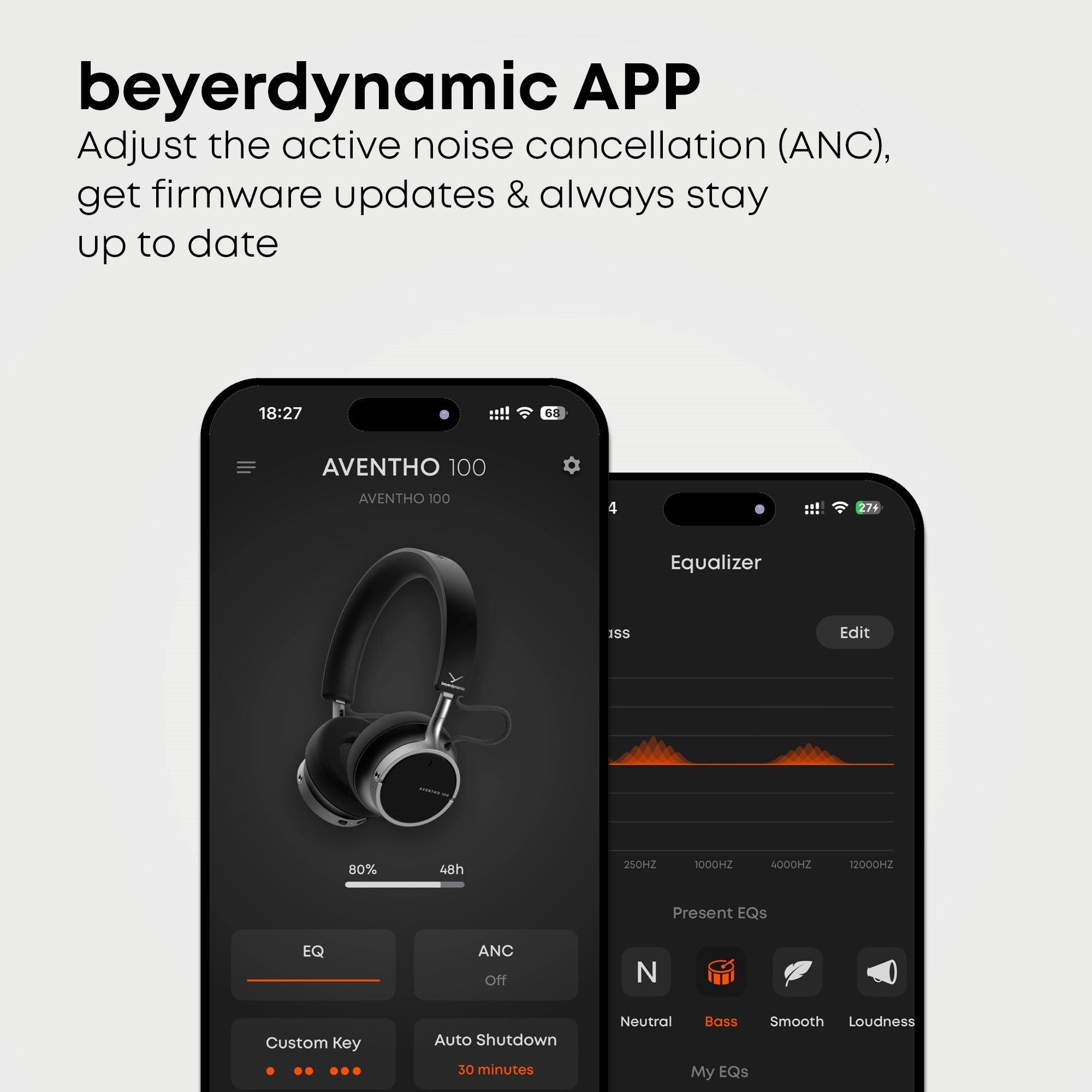 AVENTHO 100 Noise Cancellation Headphones. Brown