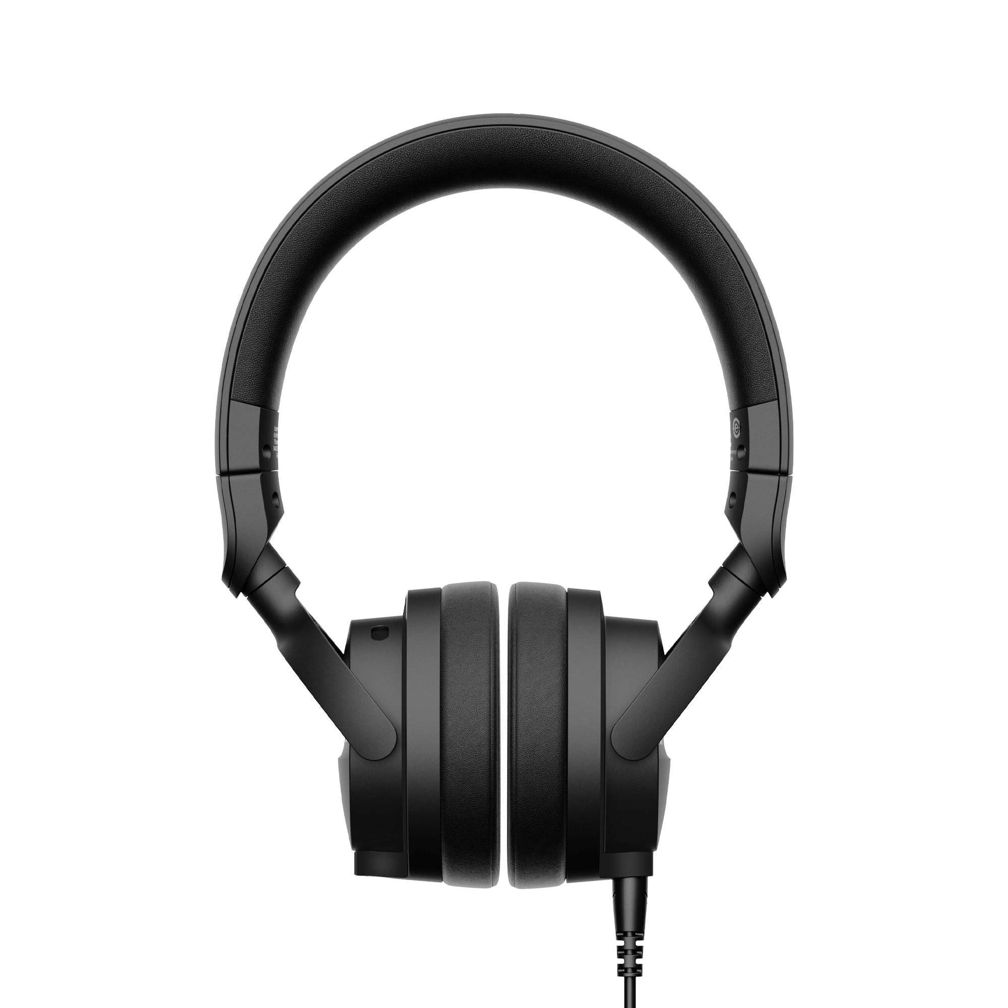 Professional monitoring headphone on- ear headphones side view.