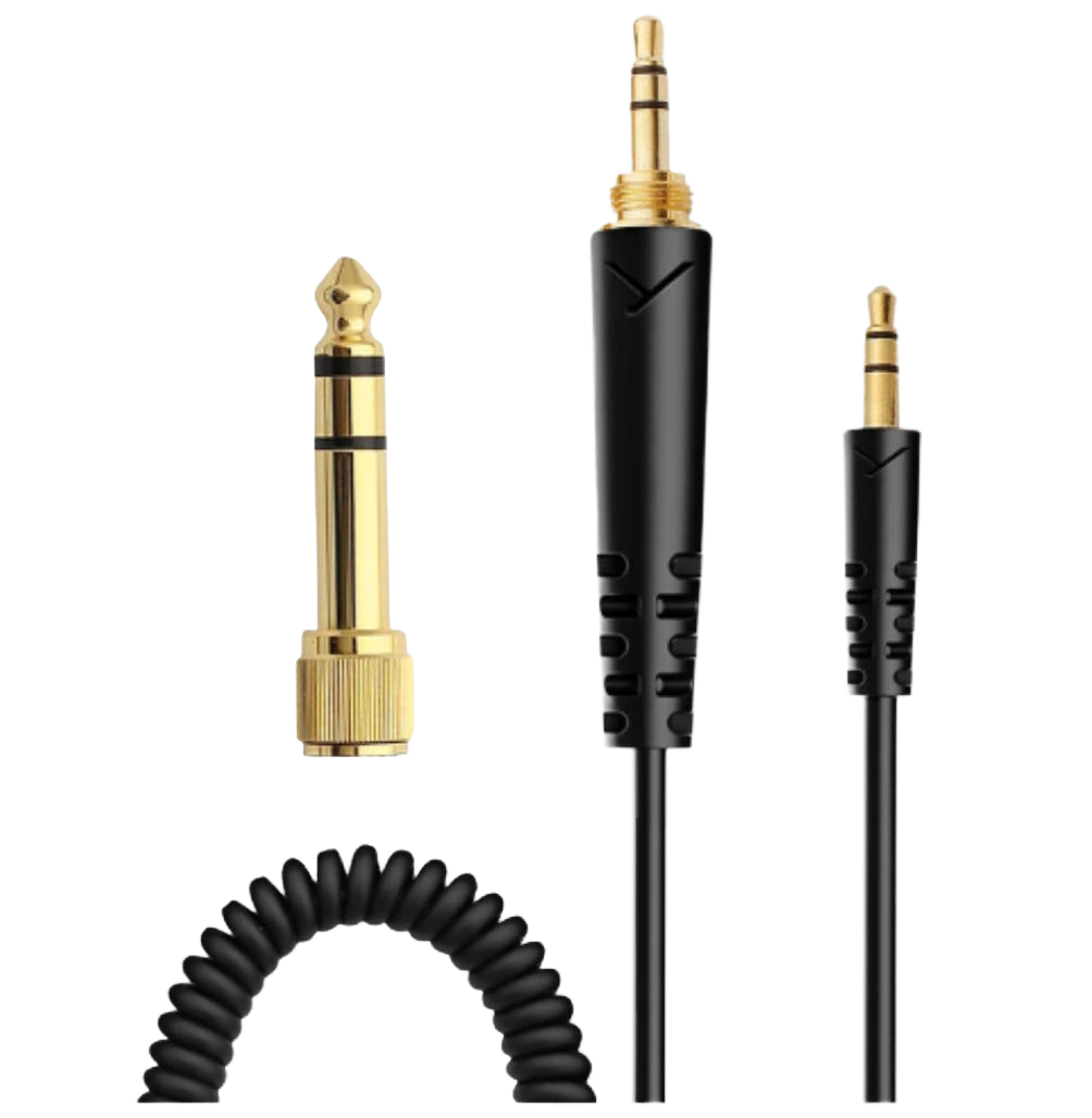 DT 270 PRO  coiled audio cable with two gold-plated 3.5mm jack connectors.