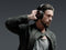 guy black headphones